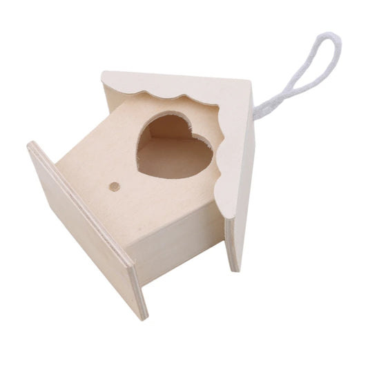 Wooden Mini Bird Cage Outdoor Hanging Birdhouse Box Garden Bird Cages Home Yard Decoration Bird Products Wooden Bird Parrot Nest