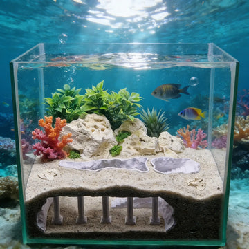 Fish & Aquatic Pet Supplies,Fish Tank Cave Aquascaping,Artificial Roman Column Basement Palace,Fish and Shrimp Hiding House