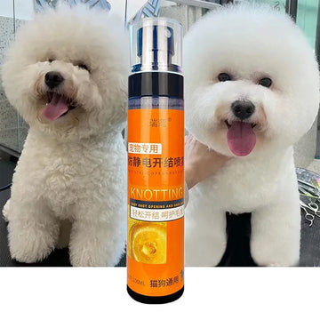 Pet Coat Wash Free Hair Conditioners Spray, Fluffy Smooth, Soft Shiny, Easy Comb Without Knots for Cat Dog Hair Knotting Tangles