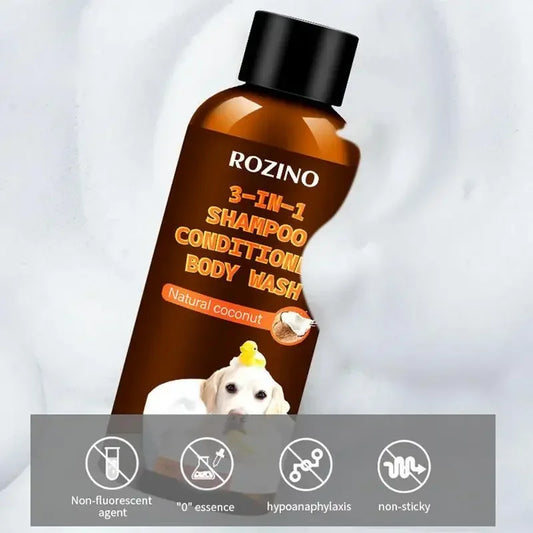 Pet Aromatherapy Body Wash 3 in 1 Coconut Flavour Stain Odor Eliminator Tearless Moisturizer Dog Shampoo And Conditioner