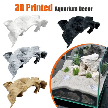 Natural Cave Fish Tank Accessories 3D Printed Underground Tunnel Cave Bowl for Cherry Shrimp Chili Rasbora Hermit Crab