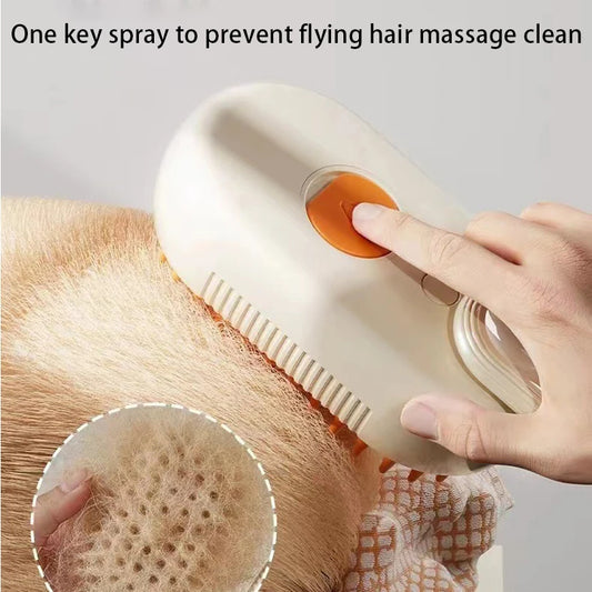 Cat Dog Pet Spray Massage Brush 3 in 1 One Button Steam Spray Folding Rotatable Floating Hair Bath Hair Removal Brush Comb