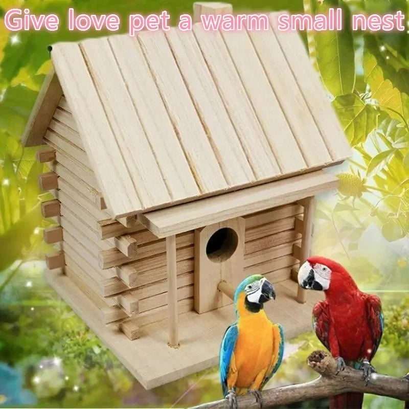Practical Bird Cage Accessories Birdhouses For Outside Wooden Bird House Nesting Box Hanging Bird Nests Home Garden Decoration