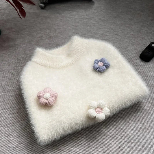 Pet Sweater Flower Sweater Cute Cat Clothing Winter Pet Clothing Dog Bottom Coat Dog Winter Coat Dog Sweater Puppy Clothes