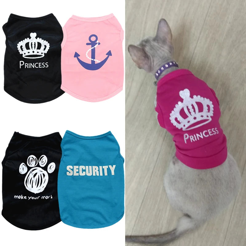 Summer Pet Clothes Solid Print Puppy Cat Vest for Cats Cool Breathable Kitten Pajamas Sphynx Persian Clothing ropa para gatos