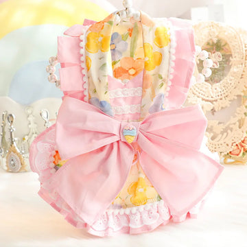 Dog Clothes Spring/Summer Thin Cat Princess Skirt Bobo Ice Traction Lolita Small Dog Teddy Pet