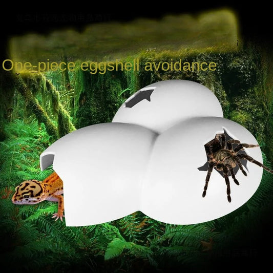 Reptile Escape Cave Hidden House Eggshell Lizard Spider Scorpion Hermit Crab Pet Snake Crawl Pet Rearing Box Landscaping