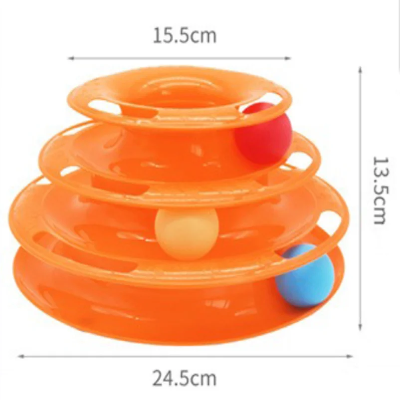 Cat turntable cat toy plastic turntable three-layer four-layer self-sport cat toy teasing cat stick to relieve boredom toys