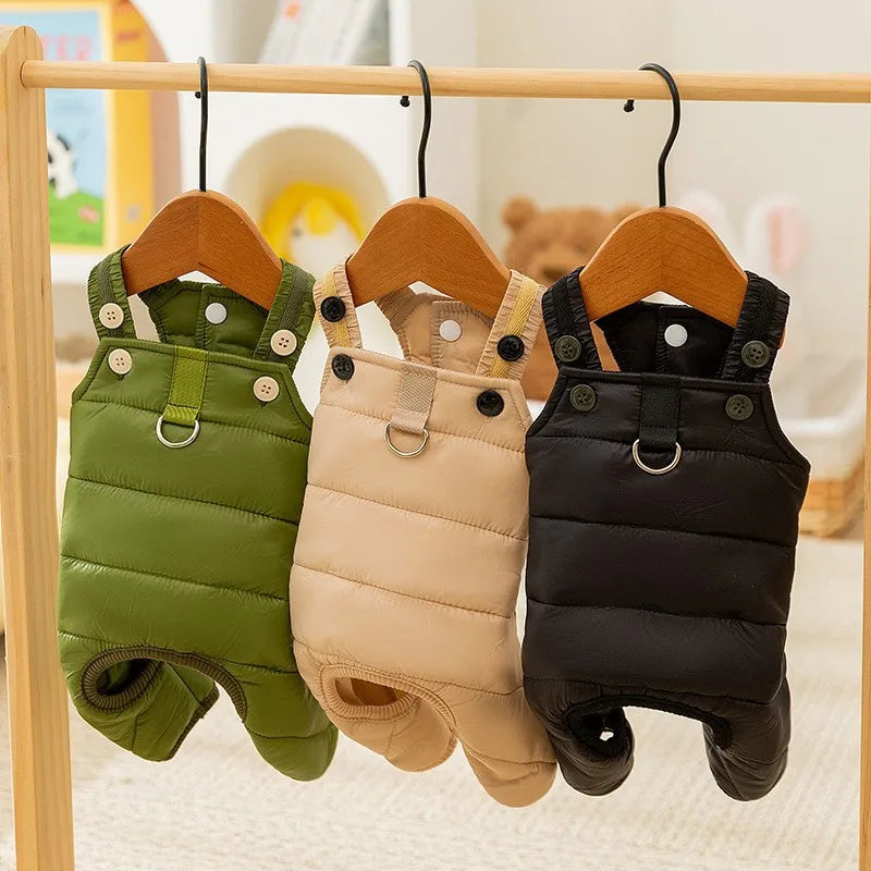 Dog Autumn and Winter Clothes Cute Four Legged Traction Overalls Warm Jackets Small and Medium-sized Cat Pet Clothes Pajama