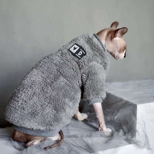 DUOMASUMI Winter Sweater for Sphynx Cat Clothes Fashion Soft Cat Clothing Comfort thickened Hairless Cat Outfits